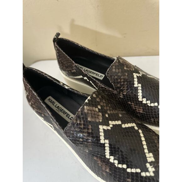 Karl Lagerfeld Loafers Brea Leather Snakeskin Print Platform Womens Sz 7.5 - Picture 6 of 8
